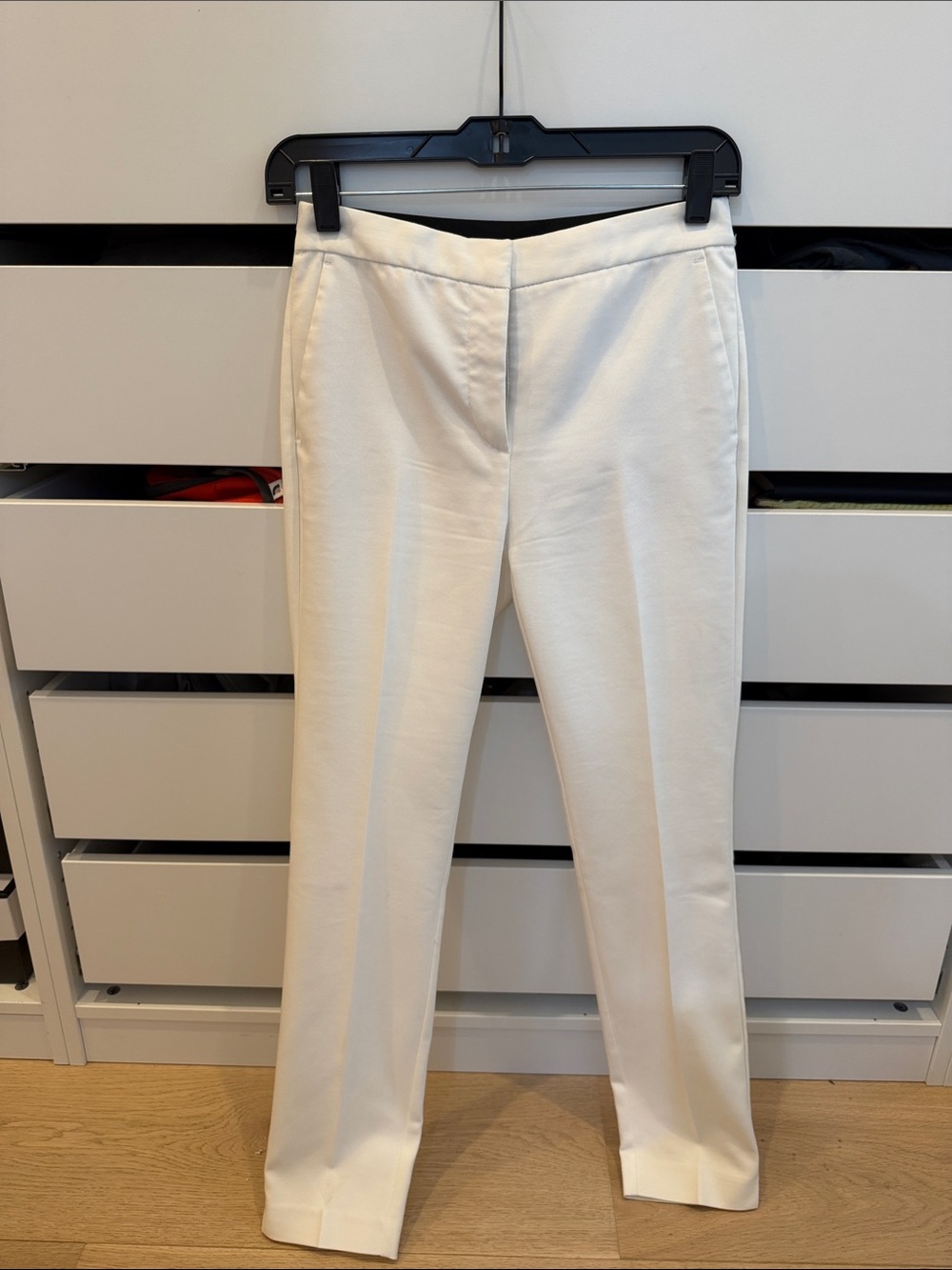 Zara White Slim Straight Dress Trousers